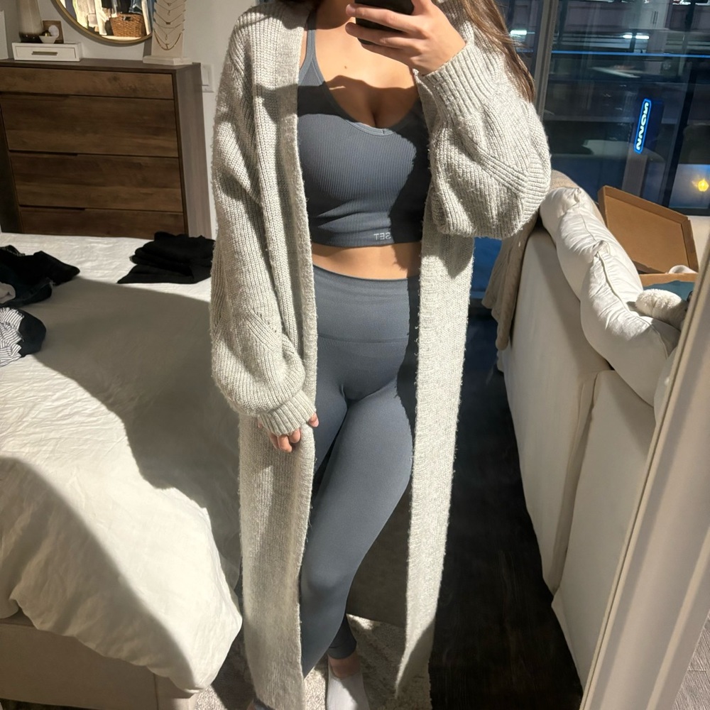 Long grey cardigan